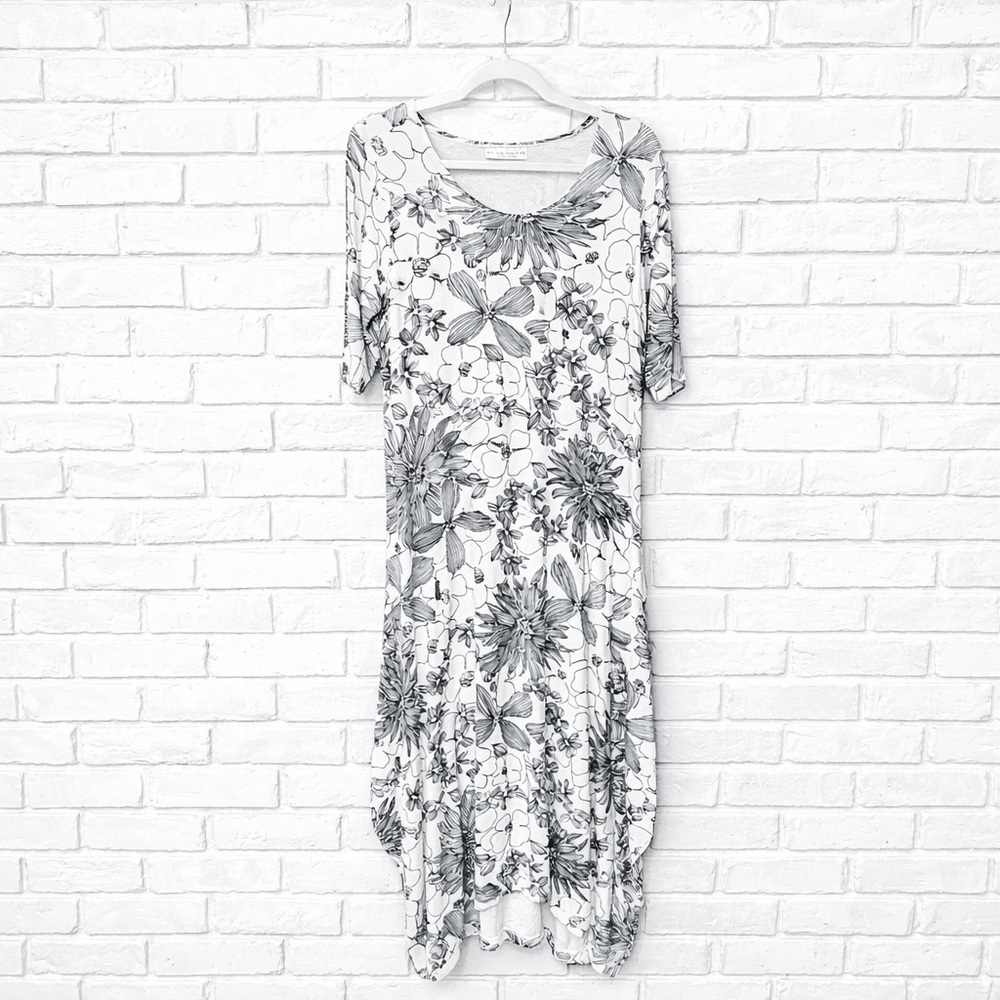 Bryn Walker Dress Lagenlook Black White brynwalker USA